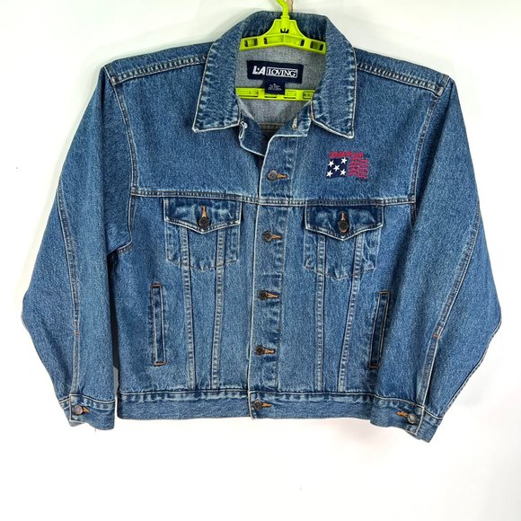 Vintage Country Jam 2002 Womens Denim Blue Jean Jacket Button Front Size M - Picture 1 of 8